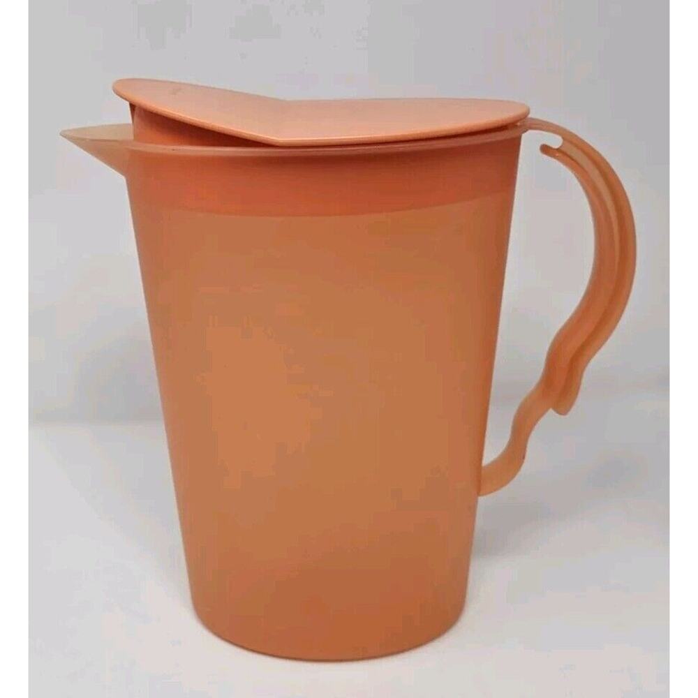 Tupperware Impressions Slimline Pitcher Orange Rocker Top 8 3/4 Cups 2.1L